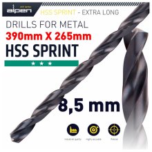 Alpen HSS Drill Bit 8.5mm 390x265mm Extra Long