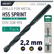Alpen HSS Sprint Drill Bit 2.2mm 3/Pack