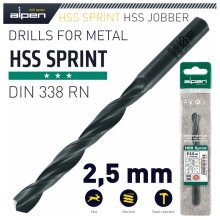 Alpen HSS Sprint Drill Bit 2.5mm 1/Pack