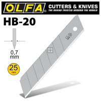 Olfa Blades For H1 And Xh1 Knife 20 Per Pack 25mm Blade