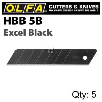 Olfa Blades Excel Black 5pk Ultra Sharp For H1; Nh1; Xh1 Cutters