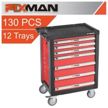 Fixman 7 Drawer Roller Cabinet On Castors With 12 Trays Of Stock 958mm