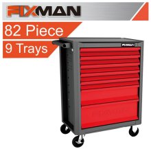 FIXMAN 7 DRAWER ECONOMY LINE ROLLER CABINET WITH 9 TRAYS OF STOCK