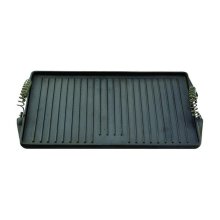 Totai 40X23.8cm Cast Iron Ribbed Griddle (Spring Handle)