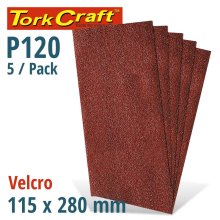 Tork Craft Sanding Sheet Orb 115 X 280mm 120gr No Holes Velcro 5/Pk