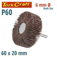 Tork Craft Flap Wheel 60 X 20 X 6mm Shaft 60 Grit Per Each (20 Per Box)