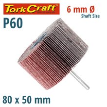 Tork Craft Flap Wheel 80 X 50 X 6mm Shaft 60 Grit Per Each (4 Per Box)