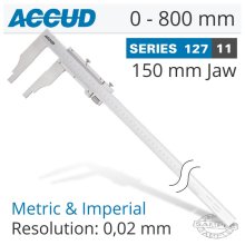 Accud Vernier Caliper Jaw Length 150mm 0-800mm/0-32"