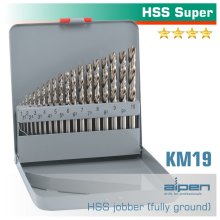 Alpen Super Drill Bit Set 19 Piece 1-10 X 0.5mm In Metal Case