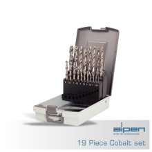 Alpen HSS Cobalt Drill Bit Set 19 Piece 1.0-10.0mm X 0.5mm In Plastc Case