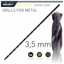 Alpen HSS Drill Bit 3.5mm 165 X 115 Extra Long