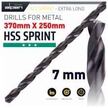 Alpen HSS Drill Bit 7mm 370x250mm Extra Long