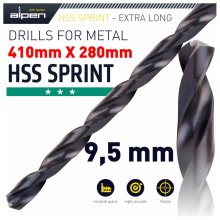 Alpen HSS Drill Bit 9.5mm 410x280mm Extra Long