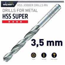 Alpen HSS Super Drill Bit 3.5 X 70mm 2/Pk