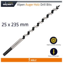 Alpen Auger Bit Drill 25mm X L235