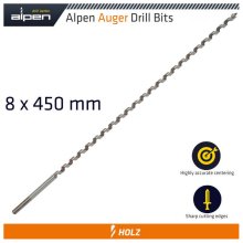 Alpen Wood Auger Drill Bit 8 X 450mm