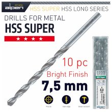 Alpen HSS Drill Bit Long 7.5 X 156mm Bulk