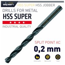 Alpen HSS Super Drill Bit 0.2mm Bulk Ind.Pack