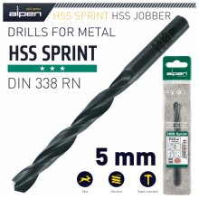 Alpen HSS Sprint Drill Bit 5mm 1/Pack (61505)