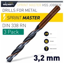 Alpen Sprint Master Din 338 3.2mm 3/Pack