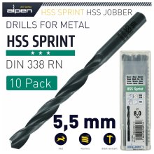Alpen HSS Sprint Drill Bit 5.5mm Bulk Ind.Pack