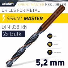Alpen Hss Sprint Master 5.2Mm X2 Sleeved Din 338 Alpen Drill Bit