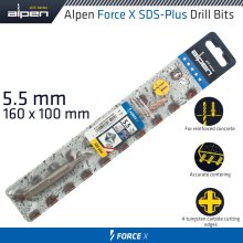 Alpen Force X 5.5 X 160/100 Sds-Plus Drill Bit X4 Cutting Edges