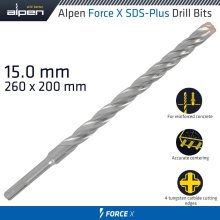 Alpen Force X 15.0 X 260/200 Sds-Plus Drill Bit X4 Cutting Edges