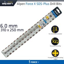 Alpen Force X 6.0 X 310/250 Sds-Plus Drill Bit X4 Cutting Edges