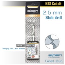 Alpen Cobalt Drill Bit Short Pouch 2.5mm