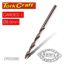 Tork Craft Drill Bit HSS Industrial 8.0mm 135deg 1/Card