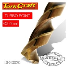 Tork Craft Drill Bit HSS Turbo Point 2.0mm 1/Card