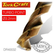 Tork Craft Drill Bit HSS Turbo Point 3.2mm 1/Card