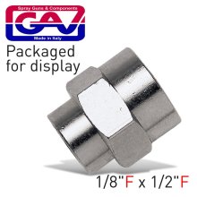 Gav Reducing Socket 1/8 X 1/2 F/F Packaged