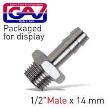 Gav Hose Adaptor 1/2" X 14mm Hose Packaged