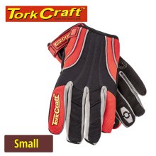 Tork Craft Mechanics Glove Small Synthetic Leather Reinforced Palm Spandex Red