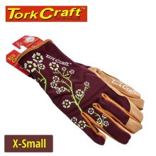 Tork Craft Ladies Slim Fit Garden Gloves Maroon X-Small
