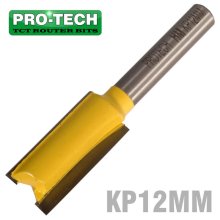 Pro-Tech Straight Bit 12mm X 25mm Cut 2 Flute Metric 1/4" Shank