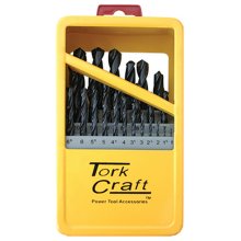 Tork Craft Drill Bit Set 25pce Roll Forged Metal Case