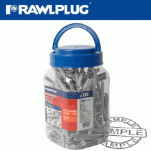 RAWLPLUG Hammer-In Fixing 8X60Mm Cyl Head With Screws X130 Per Jar