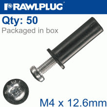 RAWLPLUG Rawlnut+Screw M4X12.6Mm X50-Box