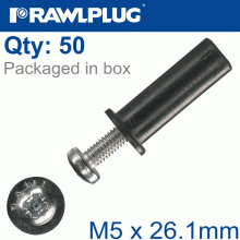 RAWLPLUG Rawlnut+Screw M5X26.1Mm X50-Box