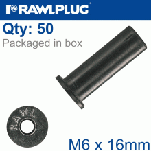 RAWLPLUG Rawlnut M6X16Mm X50-Box