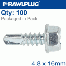 RAWLPLUG Self Drilling Screws 4,8X16Mm 100Pcs