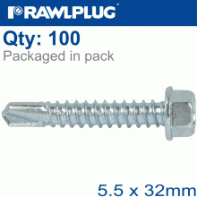 RAWLPLUG Self Drilling Screws 5,5X32Mm, 100Pcs