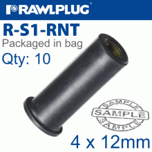 RAWLPLUG Rawlnut M4X12Mm X10-Bag
