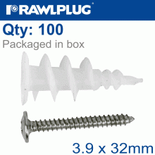 RAWLPLUG Self Drill Plasterboard With Screw 100 Psc Per Tub