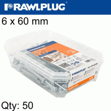 RAWLPLUG Hammer In Fixing 6 X 60Mm Cylindric 50 Psc Per Tub