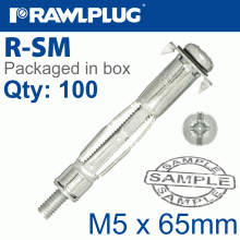 RAWLPLUG Interset Fixing For Drywall M5X65Mm X100-Box 10Mm Drill