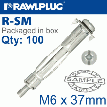 RAWLPLUG Interset Fixing For Drywall M6X37Mm X100-Box 12Mm Drill